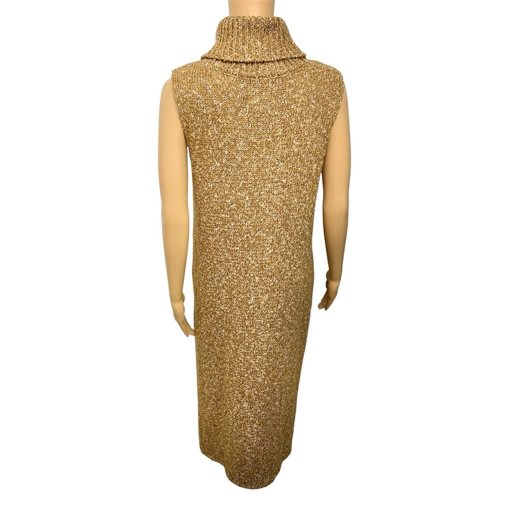 by Anthropologie Turtleneck Sleeveless High-Low Knit Sweater Dress size L - Picture 10 of 13